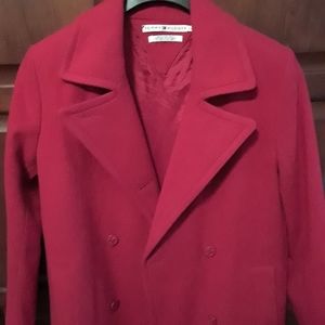 RED TOMMY HILFIGER WOOL COAT